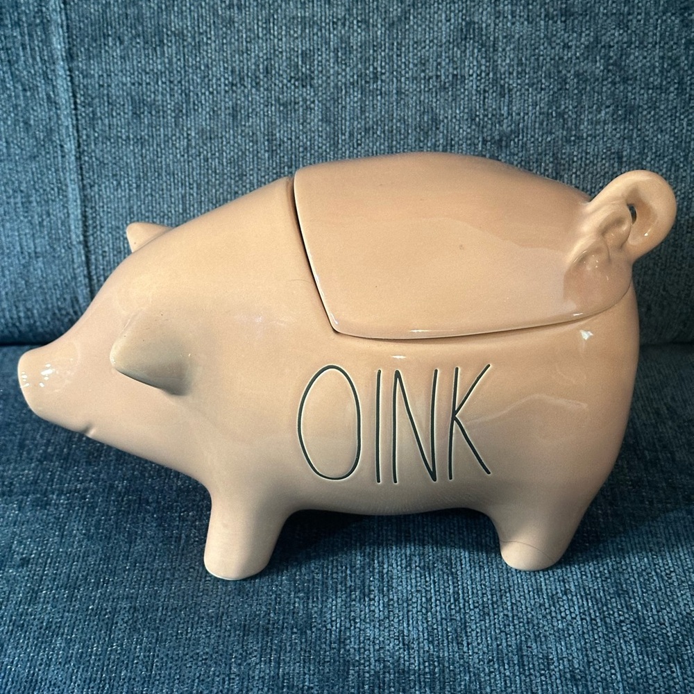 RAE DUNN Ceramic Pig “Oink” Jar